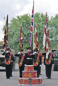 Colours and drums of the Regiment