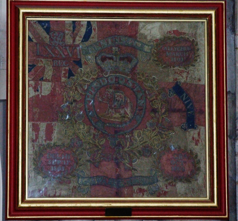 76th Foot Honorary Colour, presented in 1830, on display in York Minster, within the Regimental Chapel